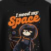 Men’s Graphic Oversized T-Shirt – “I Need My Space” Astronaut Cat Printed Cotton Tee